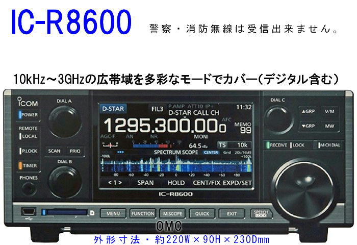 IC-R8600　デジタル含むオールモード受信機